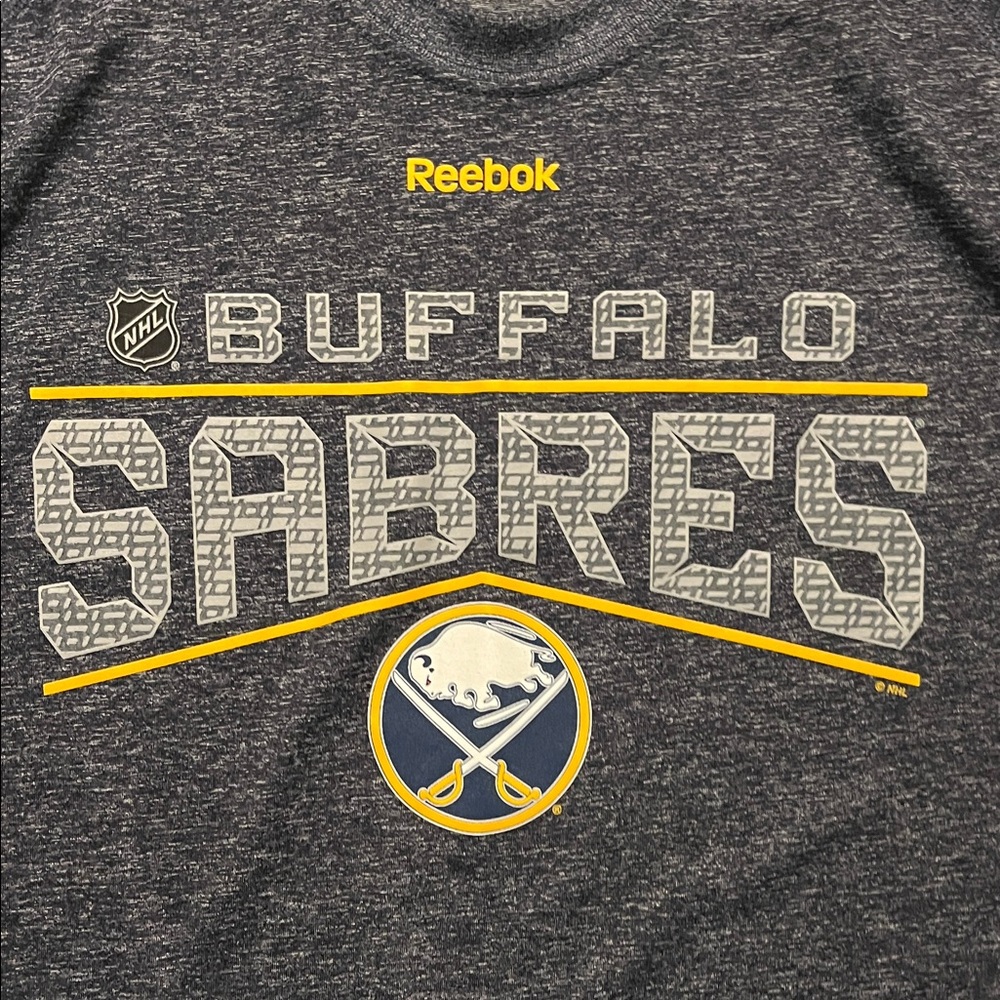 Reebok Buffalo Sabres Long Sleeve Navy Shirt Size XL - Picture 3 of 6
